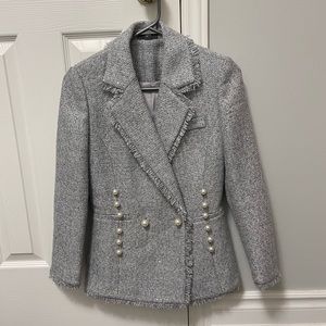 Pearl and sparkly tweed blazer